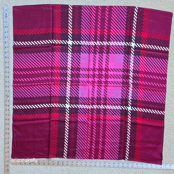 NWT Talbots Silk Houndstooth Pink Purple Square Scarf - Picture 1 of 5